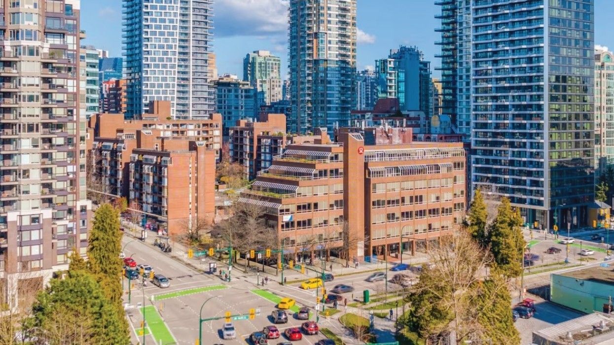 1380 Burrard, also known as the Kilborn Building, at the intersection of Burrard and Pacific Street.