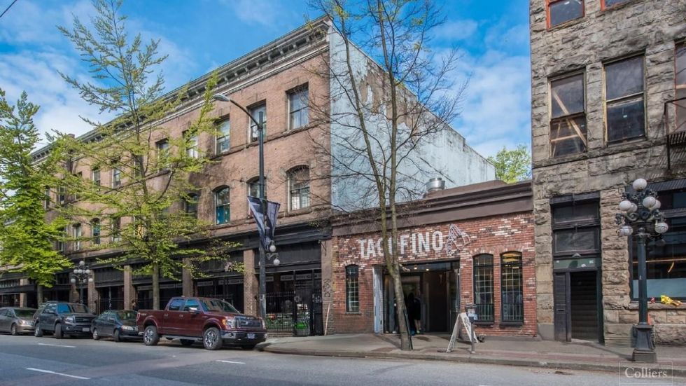 15 W Cordova Street (centre) in Vancouver.