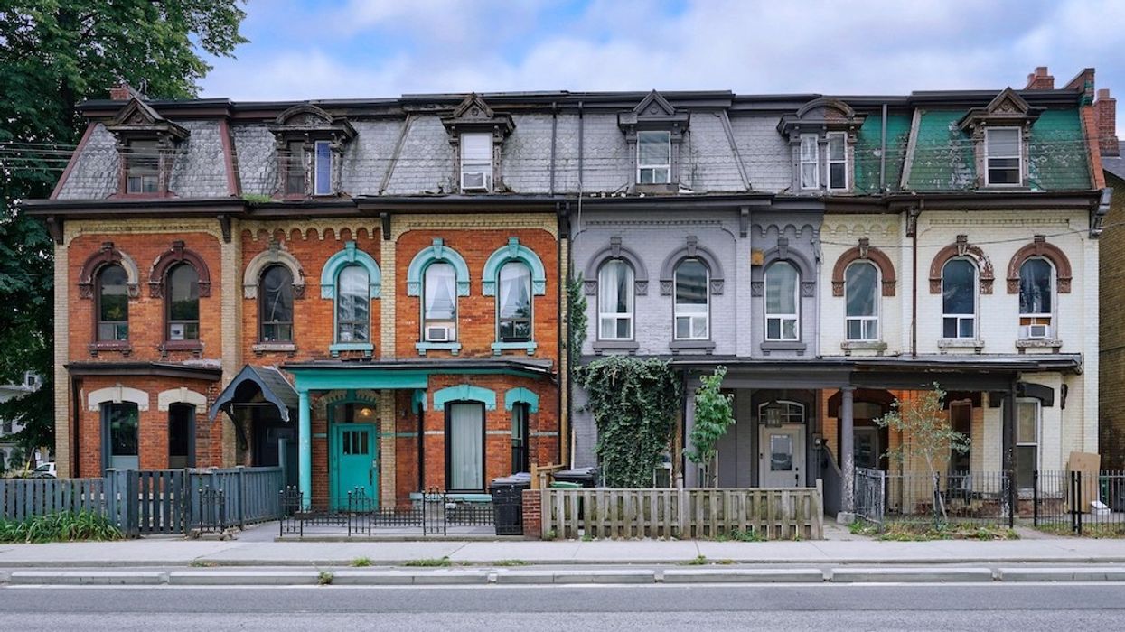 19th Century row houses with mansard roof