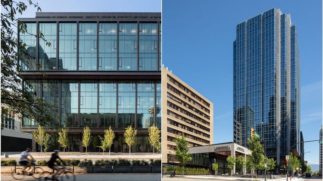 402 Dunsmuir and 401 W Georgia office buildings owned by Oxford Properties.