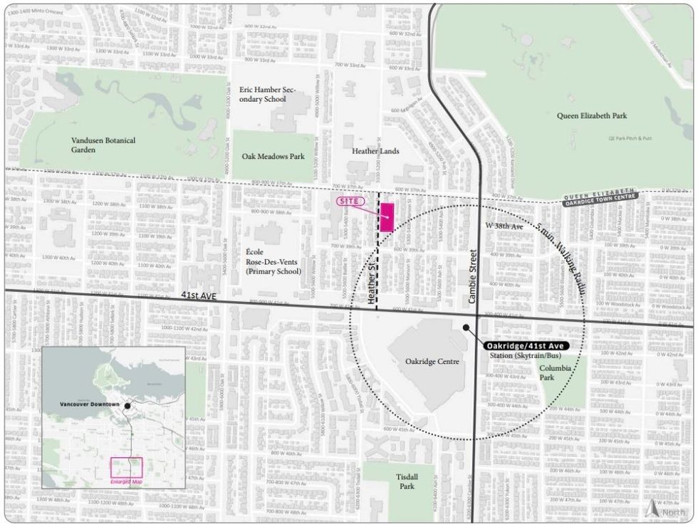 5350-5430 Heather Street Rize Alliance Minto Group Oakridge Development - Site Context
