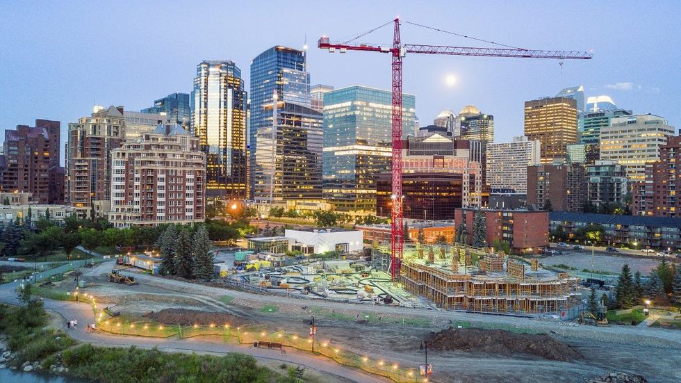 A construction site in downtown Calgary.