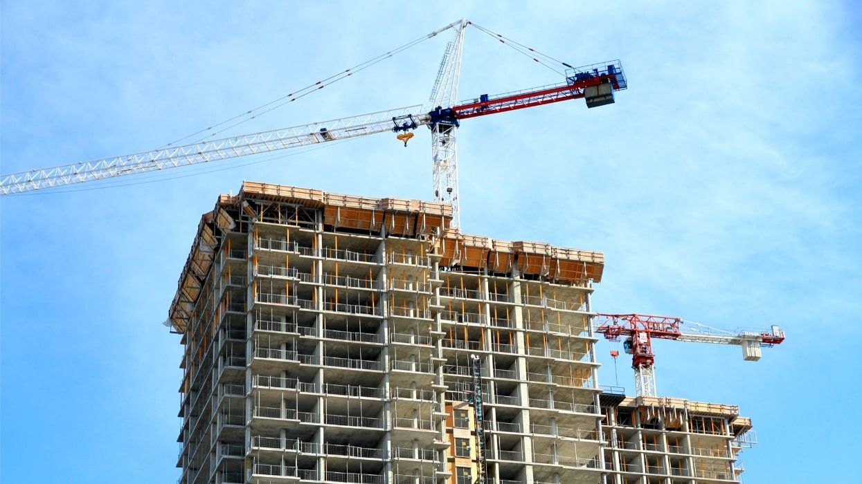 A high rise building under construction in Toronto.