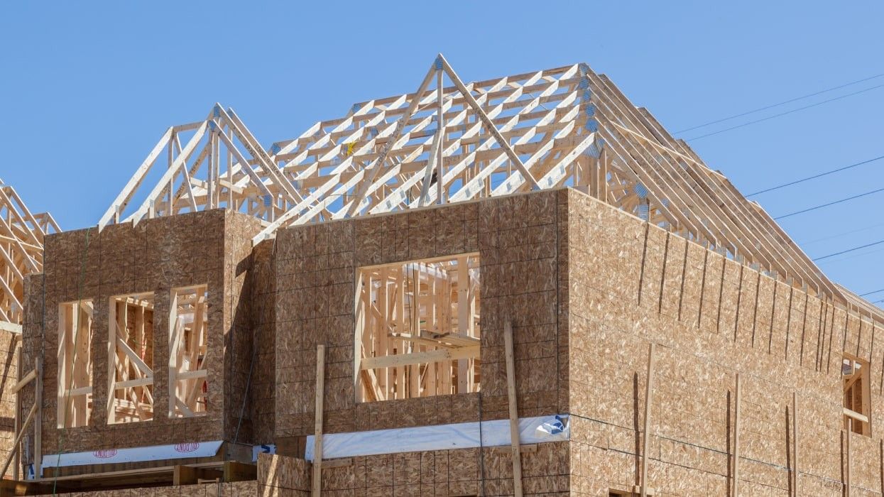 A house under construction.