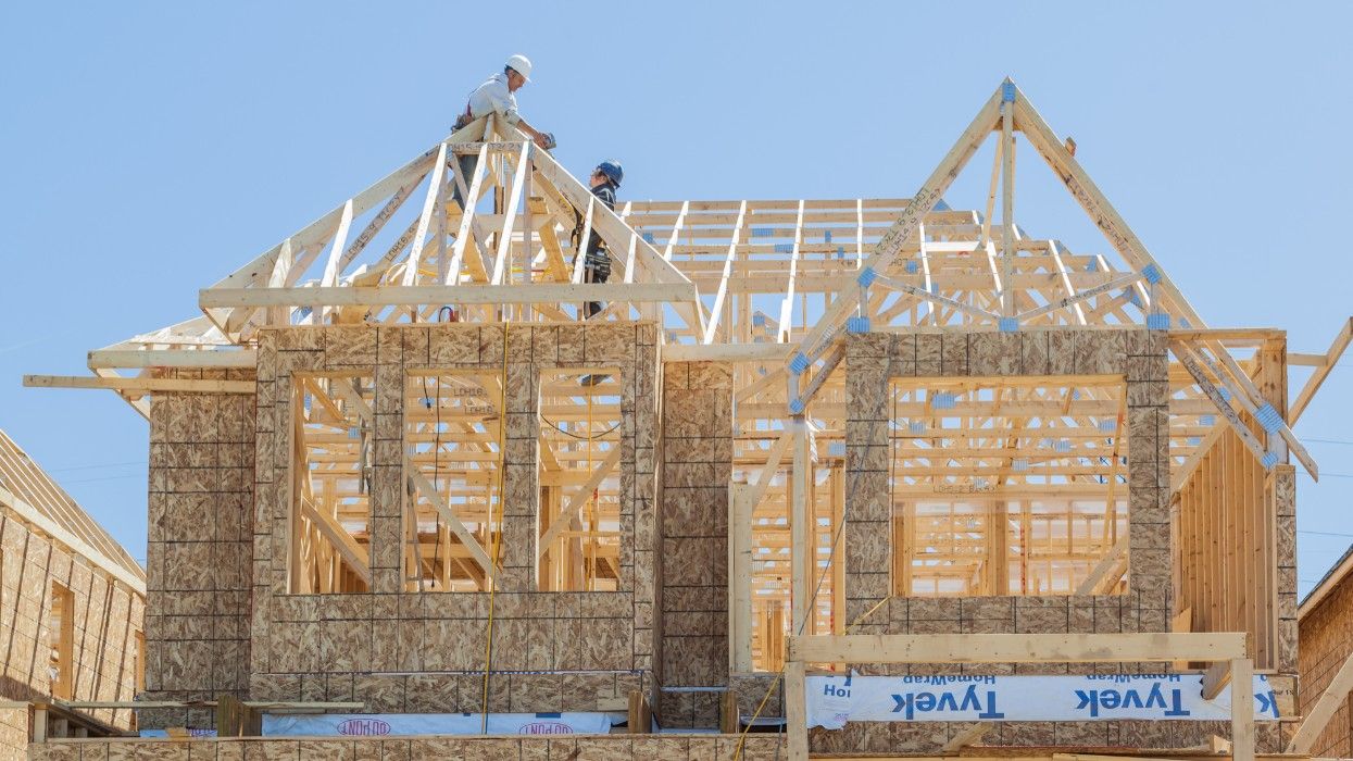 A house under construction.