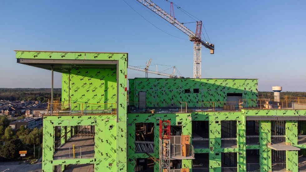 A housing development under construction in Hamilton, Ontario.