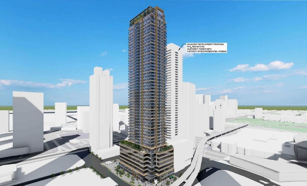 A June 2025 rendering of the GEC Education Mega Centre planned for 10240 City Parkway in Surrey.