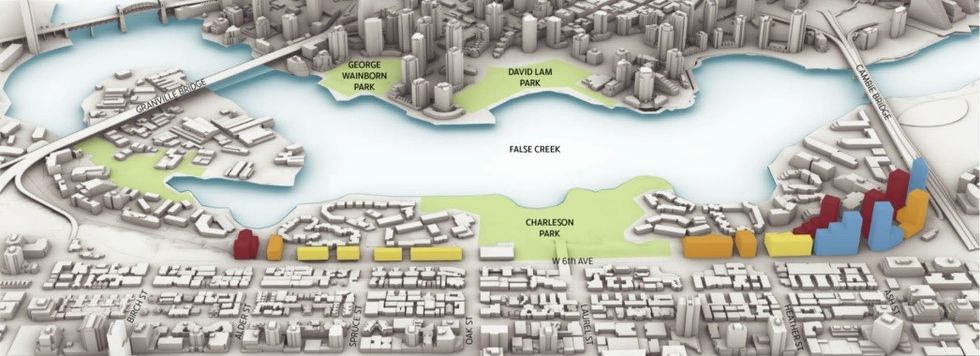 A map of the envisioned new buildings.
