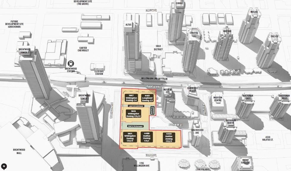 A map showing the Brentwood West site and surrounding context.