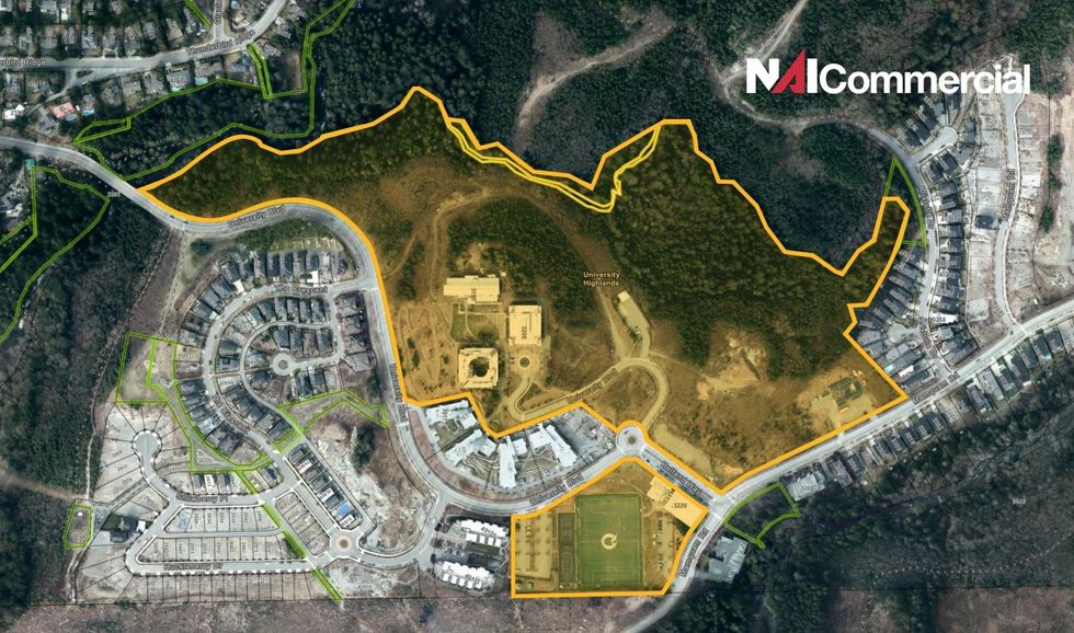 A map view of the 56 acres that were listed.