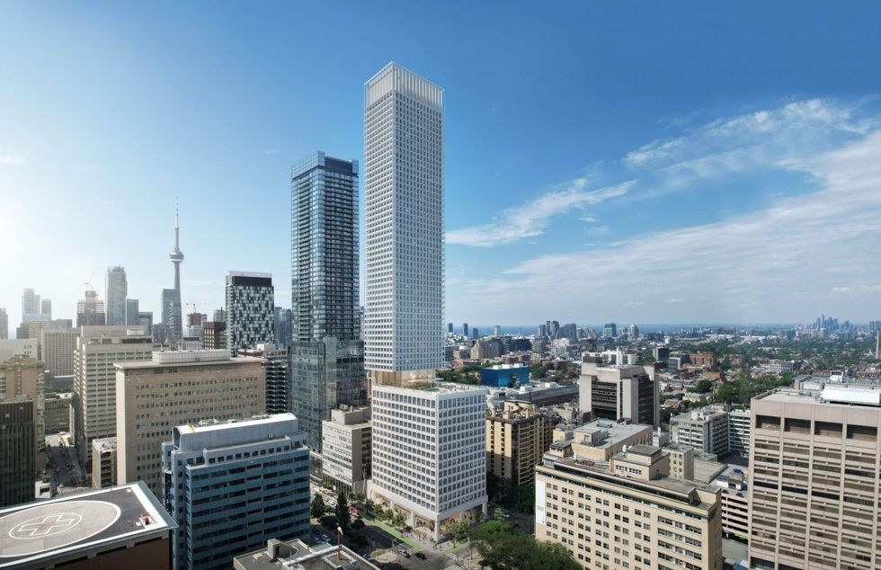 A rendering of 522 University Avenue and the previously-proposed residential addition.