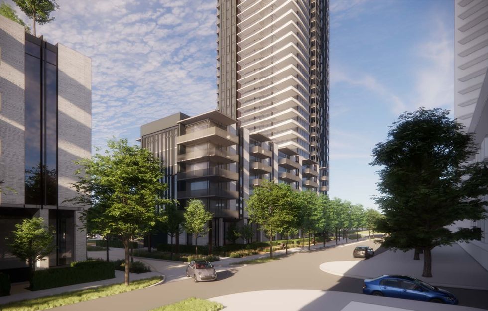 A rendering of one of the proposed buildings.