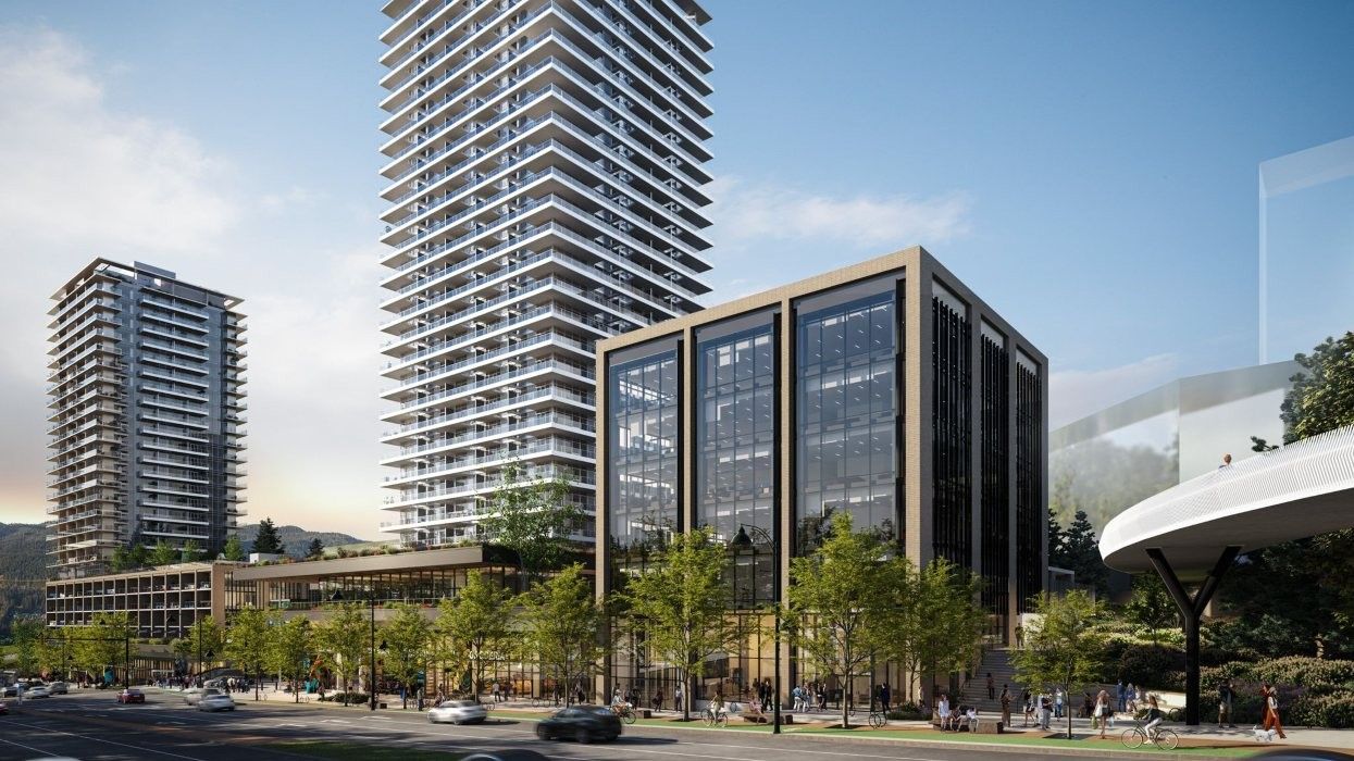 A rendering of Phase One of the Inlet District, formerly named Coronation Park, in Port Moody.