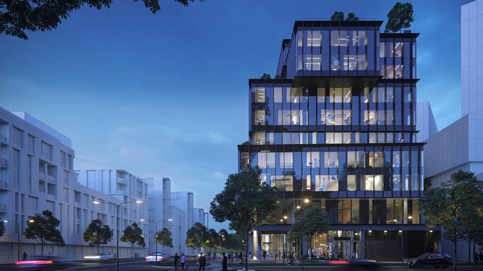 A rendering of the 10-storey Nexus office project planned for 220 Prior Street in Vancouver.