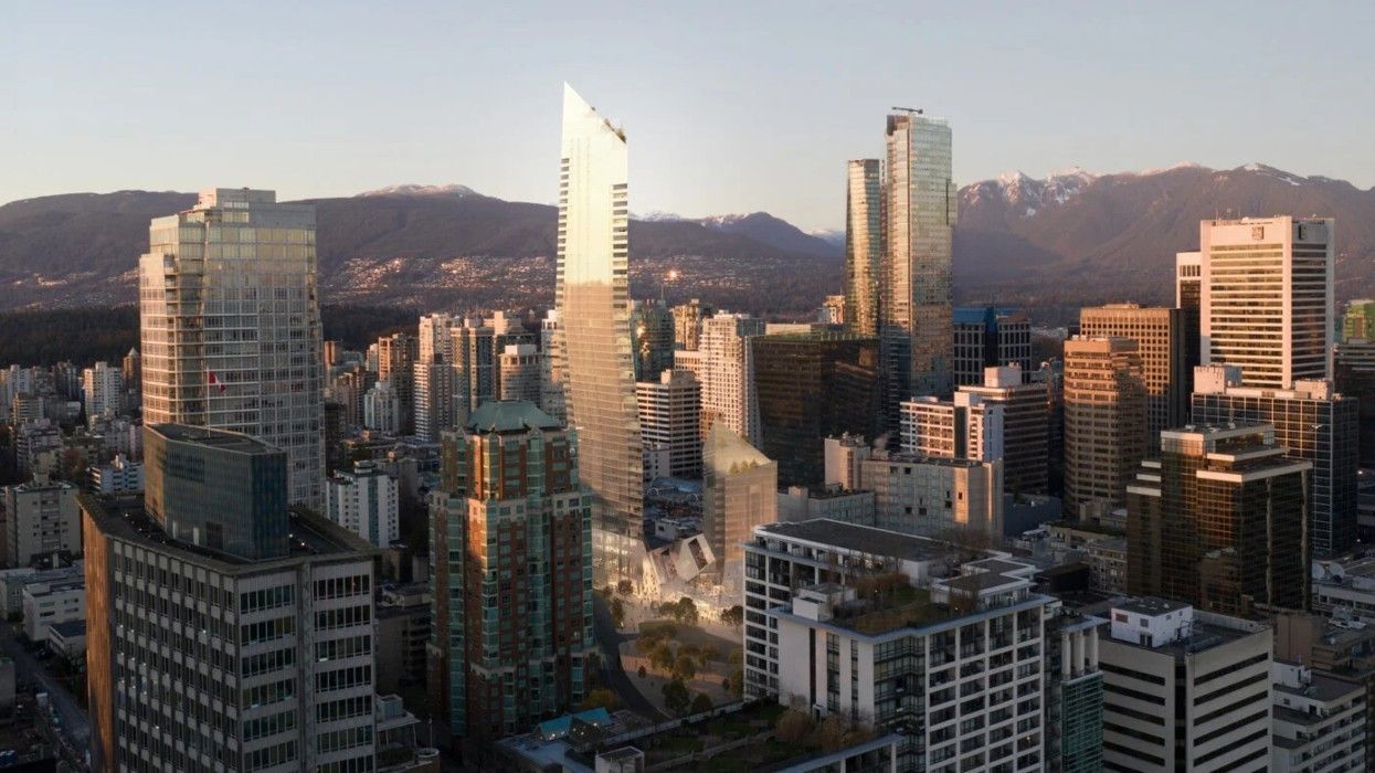 A rendering of the 55-storey tower that was planned for 1045 Haro Street in Vancouver.