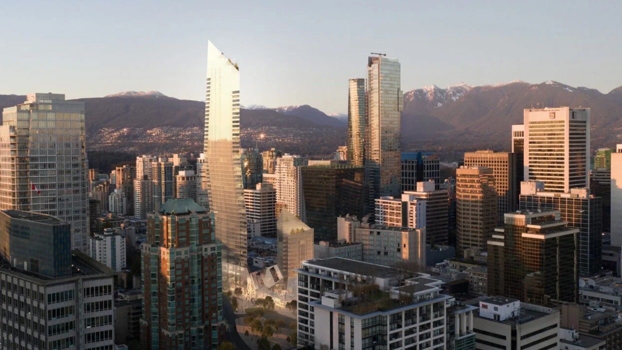 A rendering of the 55-storey tower that was planned for 1045 Haro Street in Vancouver.