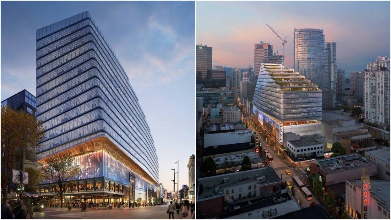 A rendering of the 800-876 Granville Street redevelopment in downtown Vancouver.