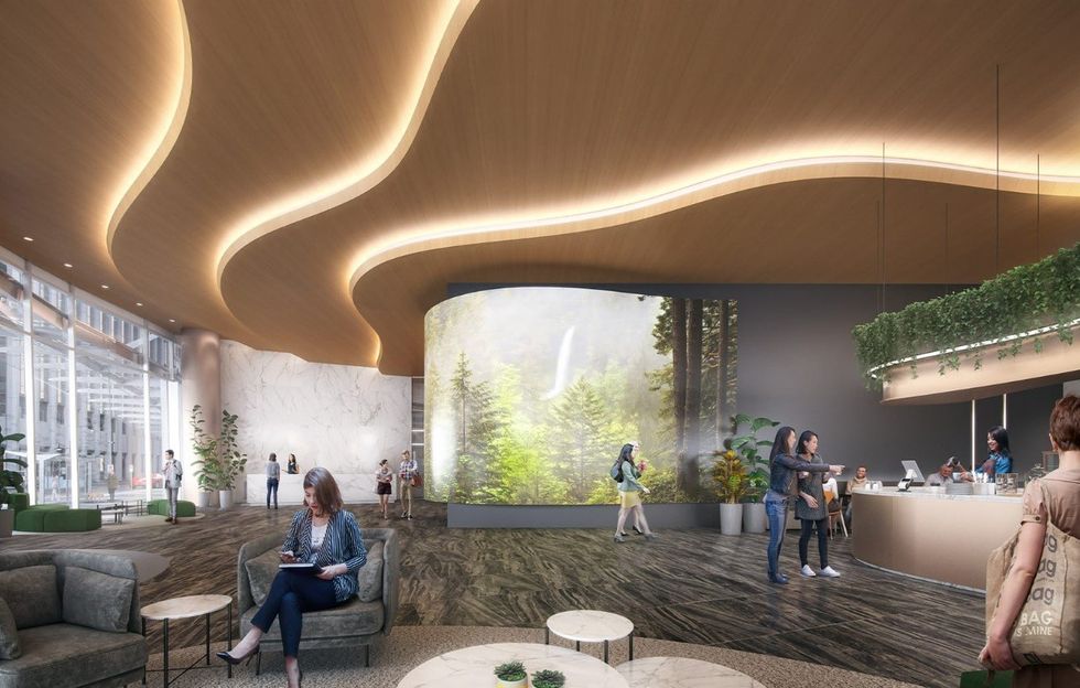 A rendering of the B6 lobby.