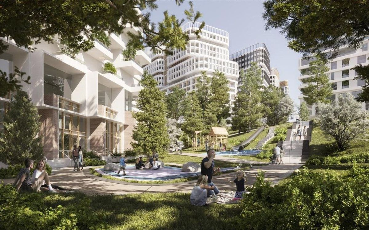A rendering of the Burnaby Lake Village master-planned community.