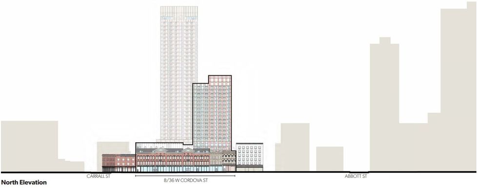 A rendering of the Cohen Block proposed for 8-36 W Cordova Street in Vancouver.