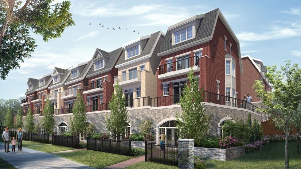 A rendering of The Enclave townhouse community.