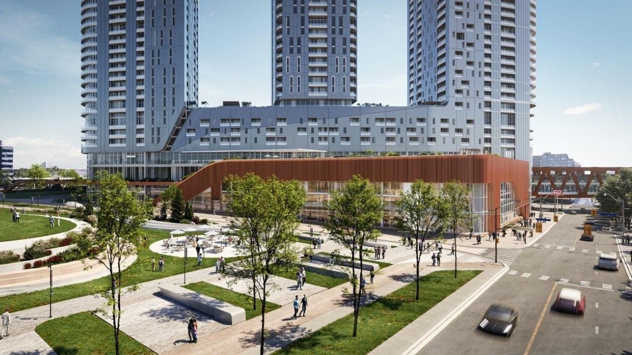A rendering of the future Gerrard Station with a proposed transit oriented community.