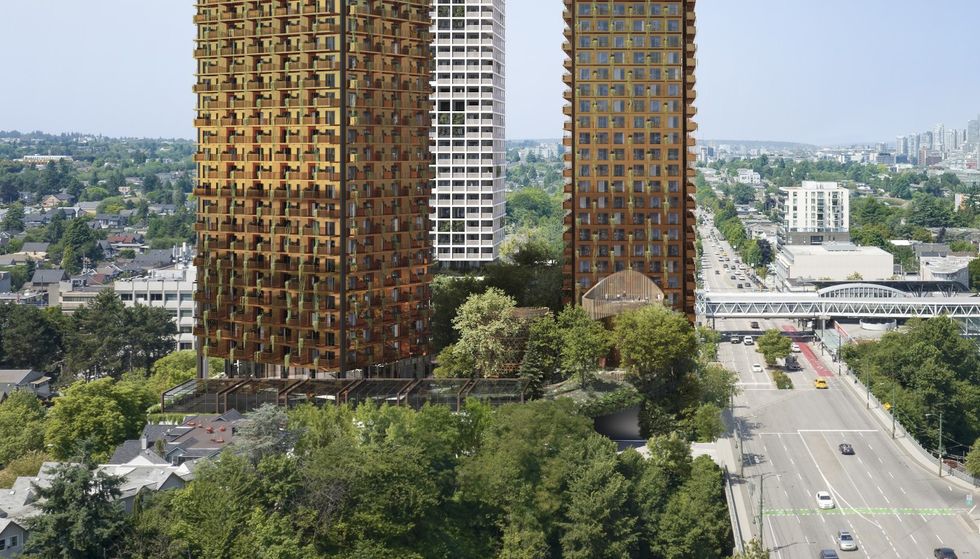 A rendering of the latest proposal for the Broadway-Commercial Safeway on 1780 E Broadway.