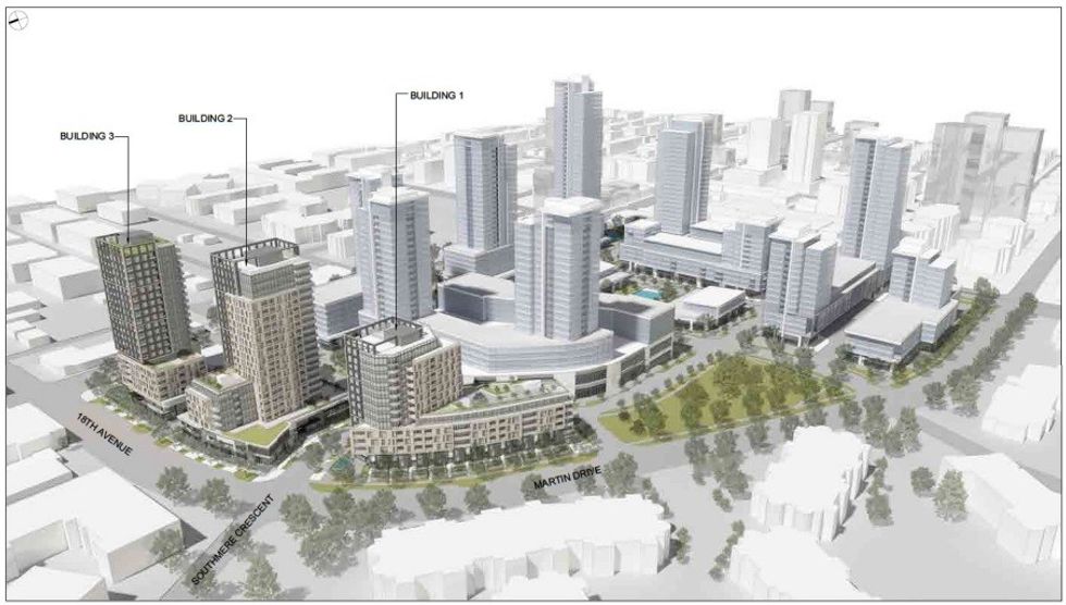 A rendering of the master plan for Semiahmoo Shopping Centre in South Surrey.