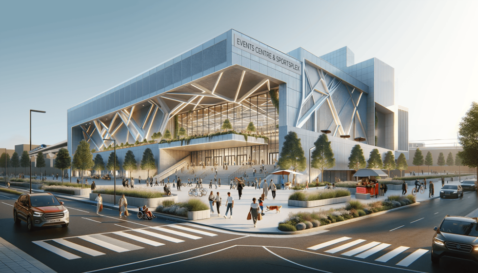 A rendering of the new City Centre Arena planned for the Entertainment District.