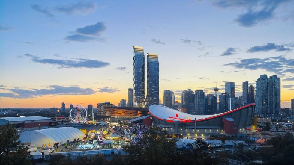 A rendering of the new W Calgary and JW Marriott Calgary.