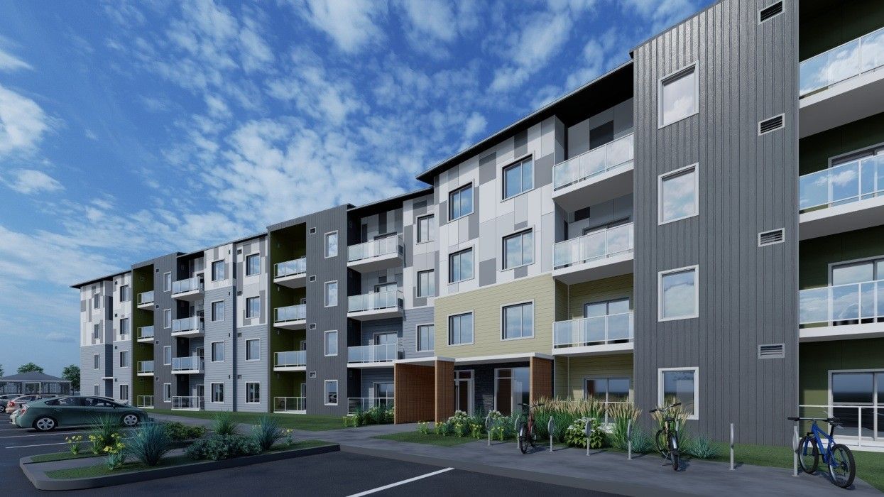 A rendering of the Olympic Villas affordable housing building in Merritt, British Columbia.