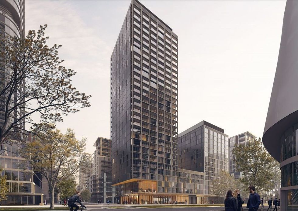 A rendering of the original design for 488 W 43rd Avenue.