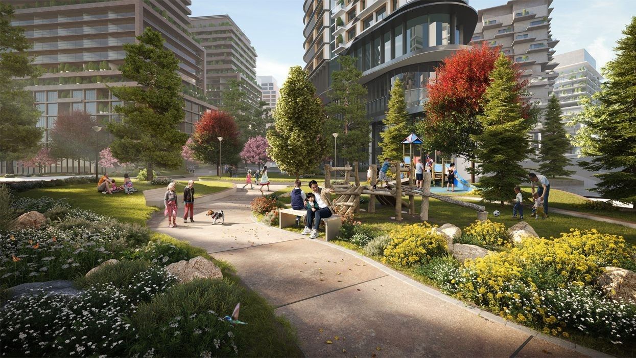 A rendering of the planned 19-acre Burnaby Lake Village project.