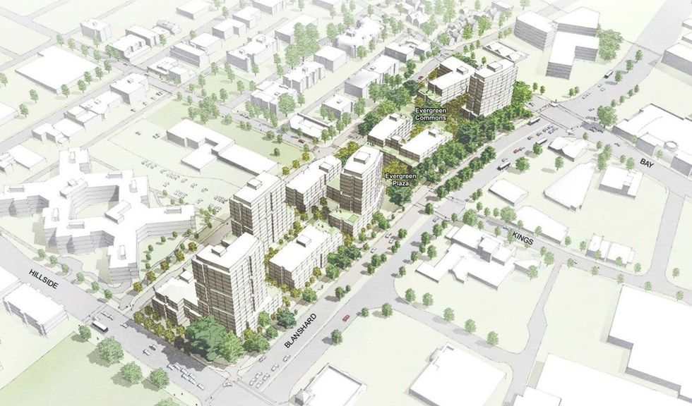A rendering of the proposed Evergreen Terrace redevelopment in Victoria.