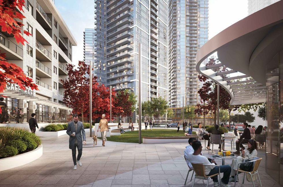 A rendering of the public plaza planned for Phase Two of Georgetown West.