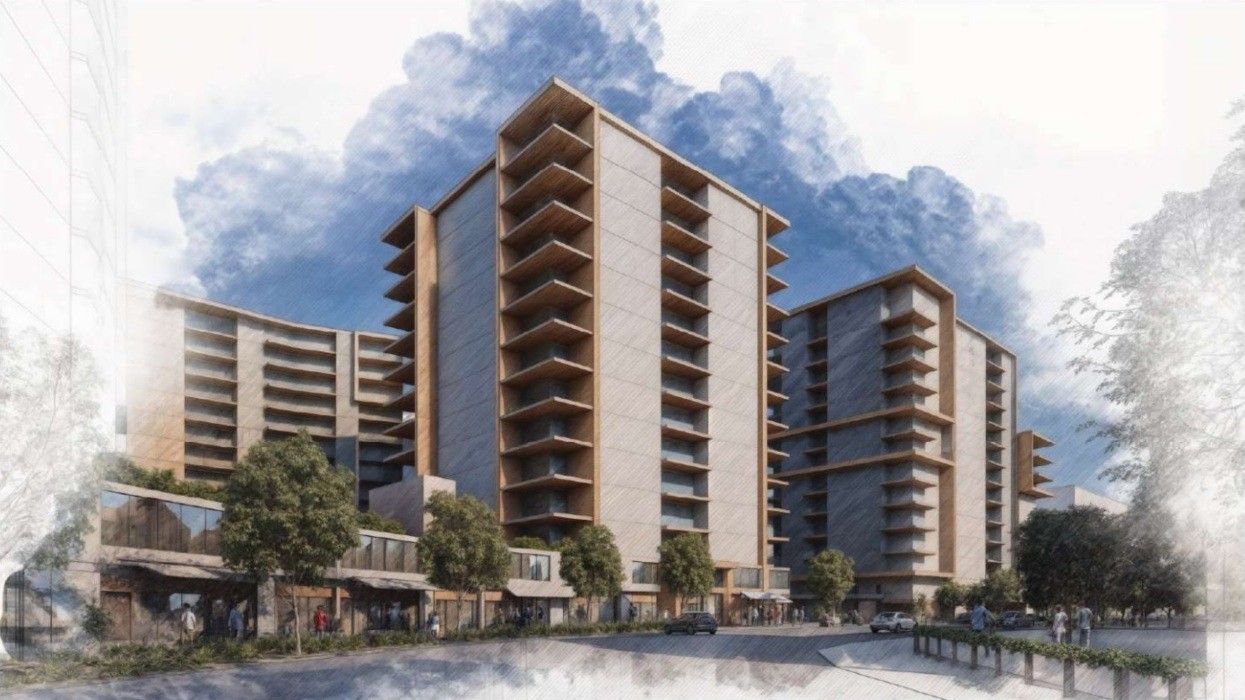 A rendering of the redevelopment planned for the Langley Mall at 5501 204 Street.