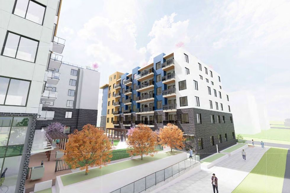 A rendering of the six-storey building from the ground level.