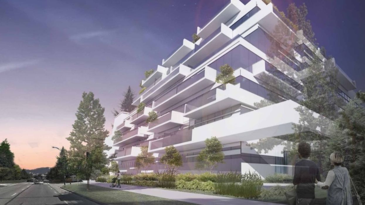 A rendering of the Slate Block project planned for 4338-4362 Cambie Street.