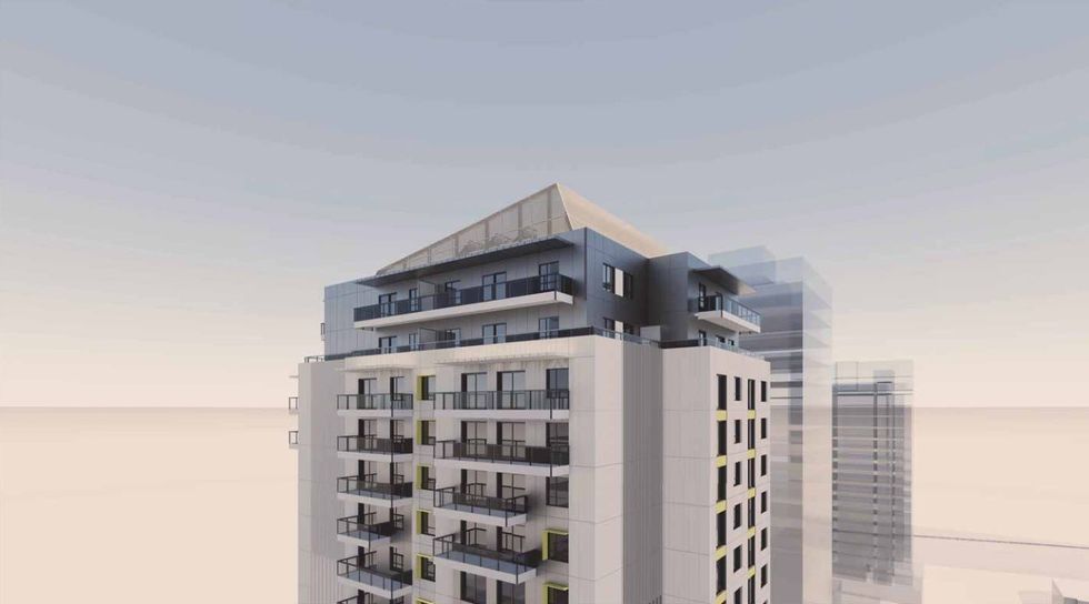 A rendering of the top of the building.