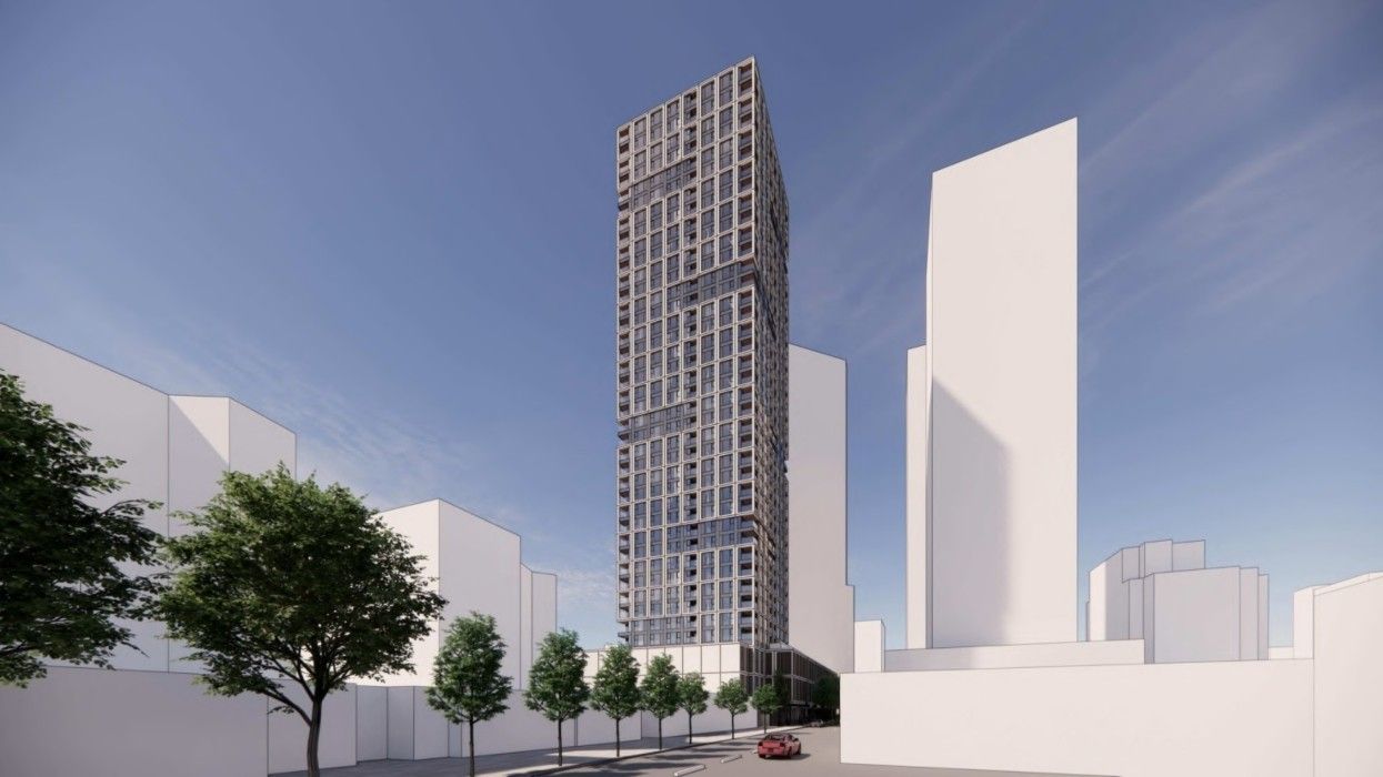 A rendering of the tower proposed for 1355 St. Paul Street in downtown Kelowna.