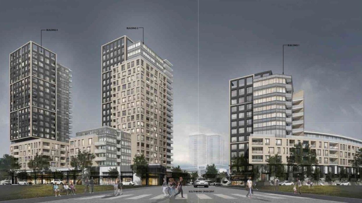 A rendering of the towers proposed at Semiahmoo Shopping Centre in Surrey.