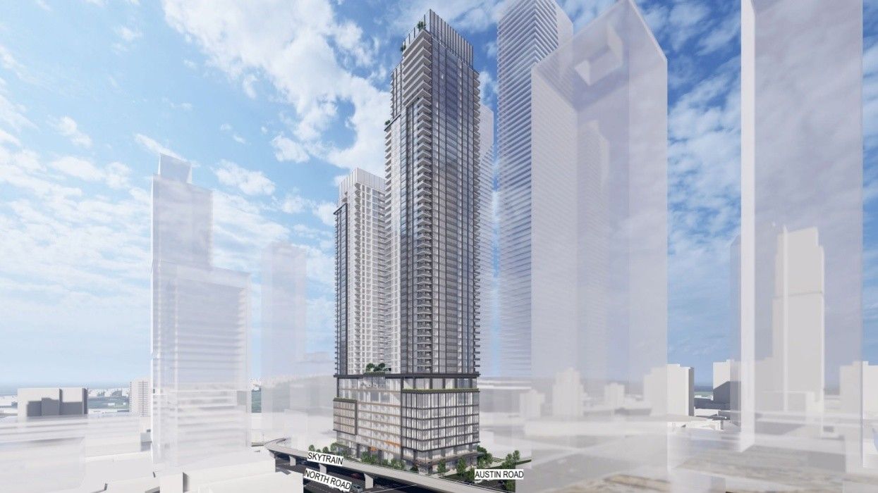 A rendering of the two towers proposed for 3965 North Road.