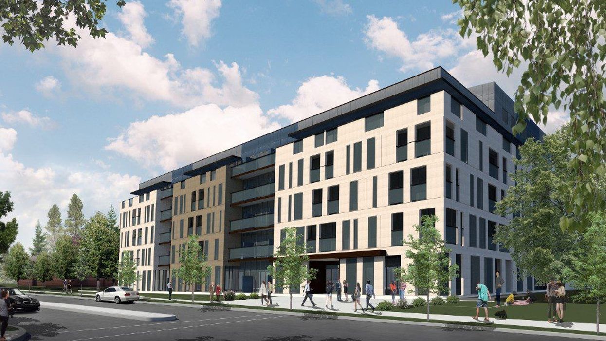 A rendering of the Village Developments project on 485, 501, 511 Ontario Street South in Milton.