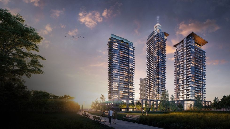 A rendering of Thind's towers in Brentwood.