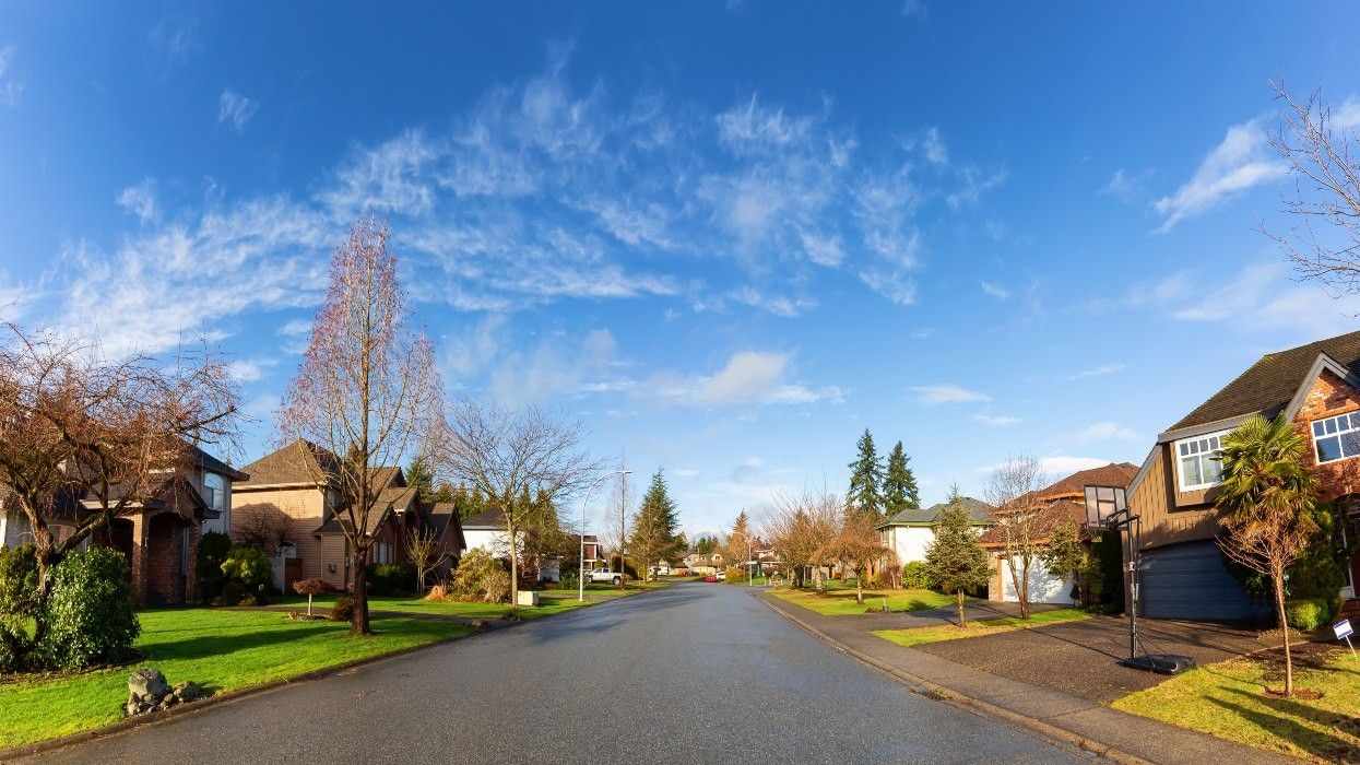 ​A residential street in Surrey, British Columbia.