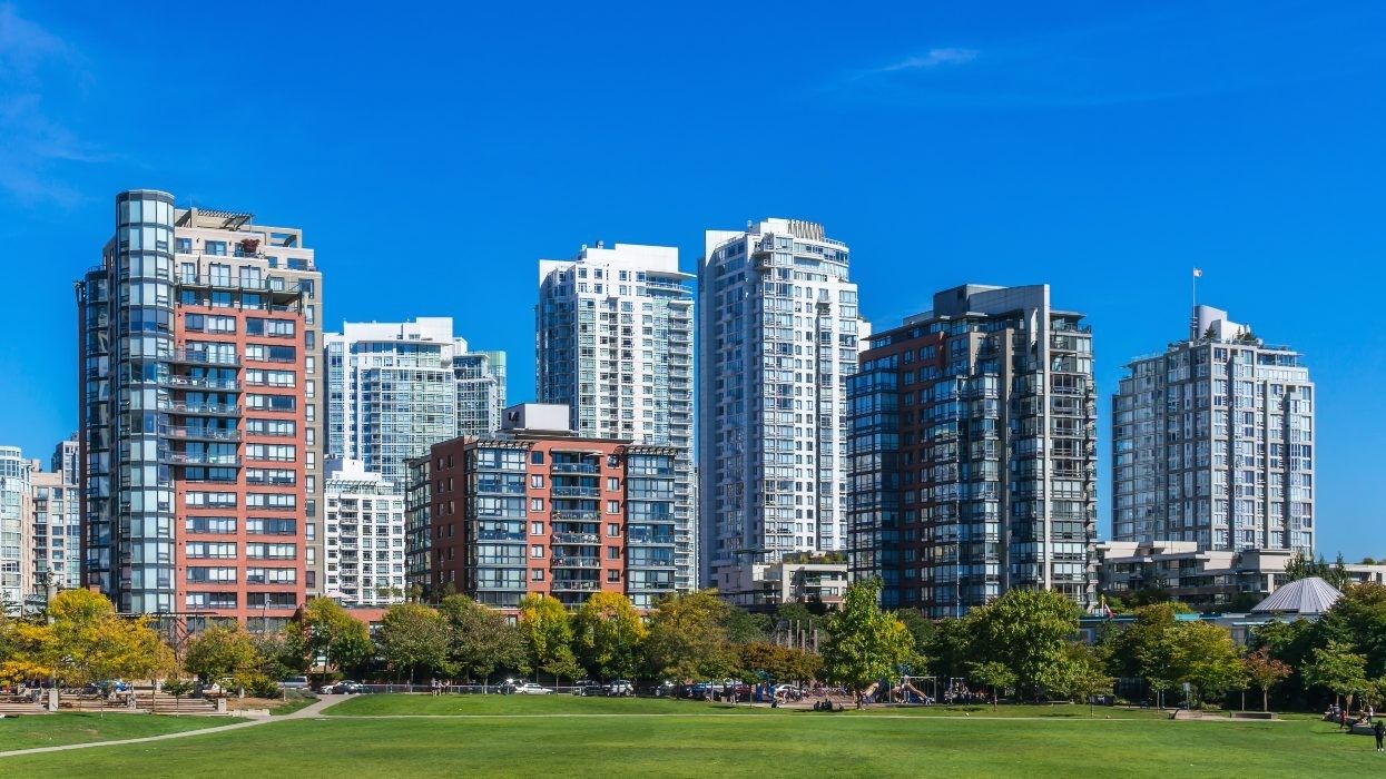 A row of apartment buildings in Vancouver.