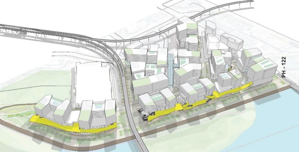 A sketch of the envisioned Richmond Night Market redevelopment.