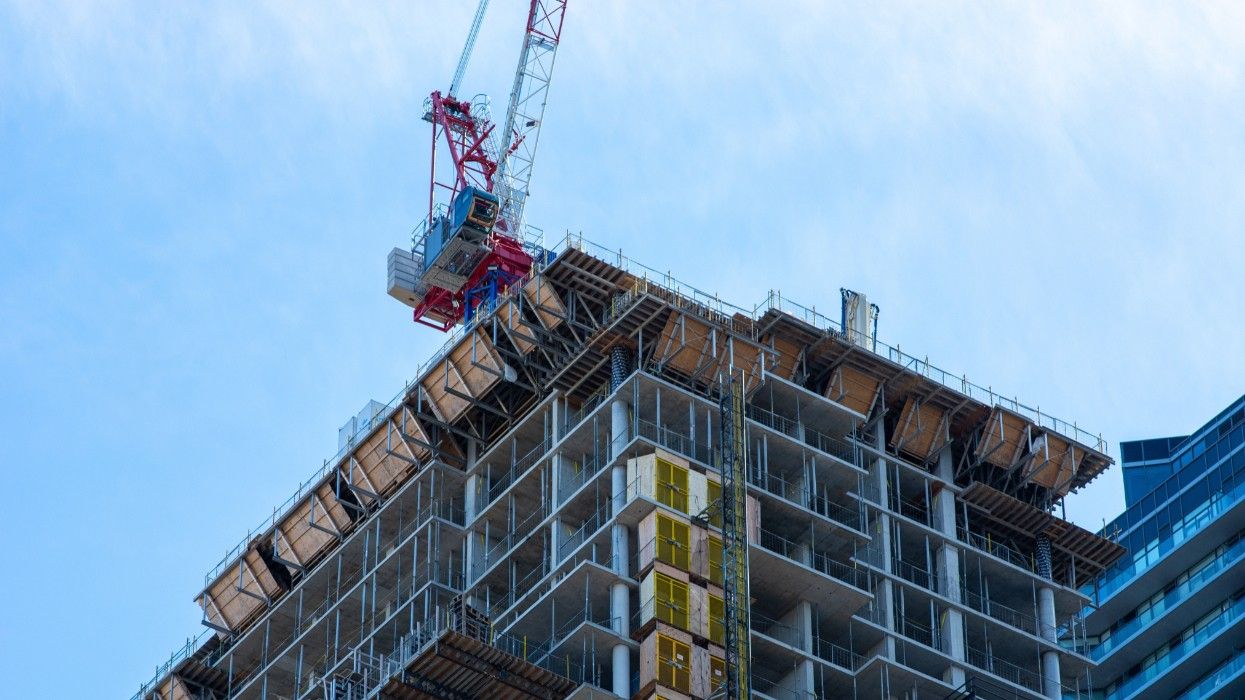 A tower under construction.