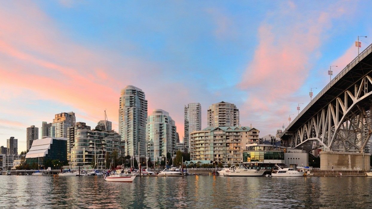 A view of downtown Vancouver from False Creek.