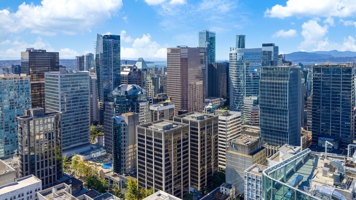 Aerial view of Downtown Vancouver.